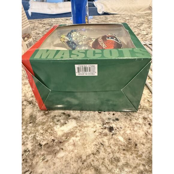 NFL Indianapolis Colts Hand painted Blown Glass Mascot w/Football Ornament NIB - Picture 6 of 6